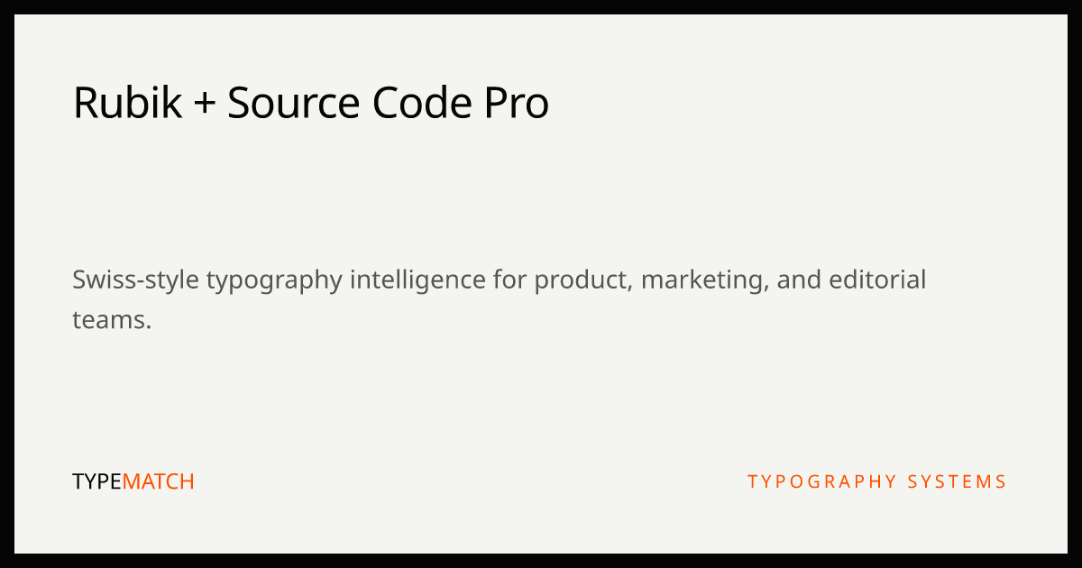Rubik & Source Code Pro Font Pairing